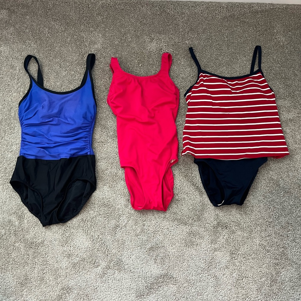 Vintage LL BEAN one piece bathing suit bundle